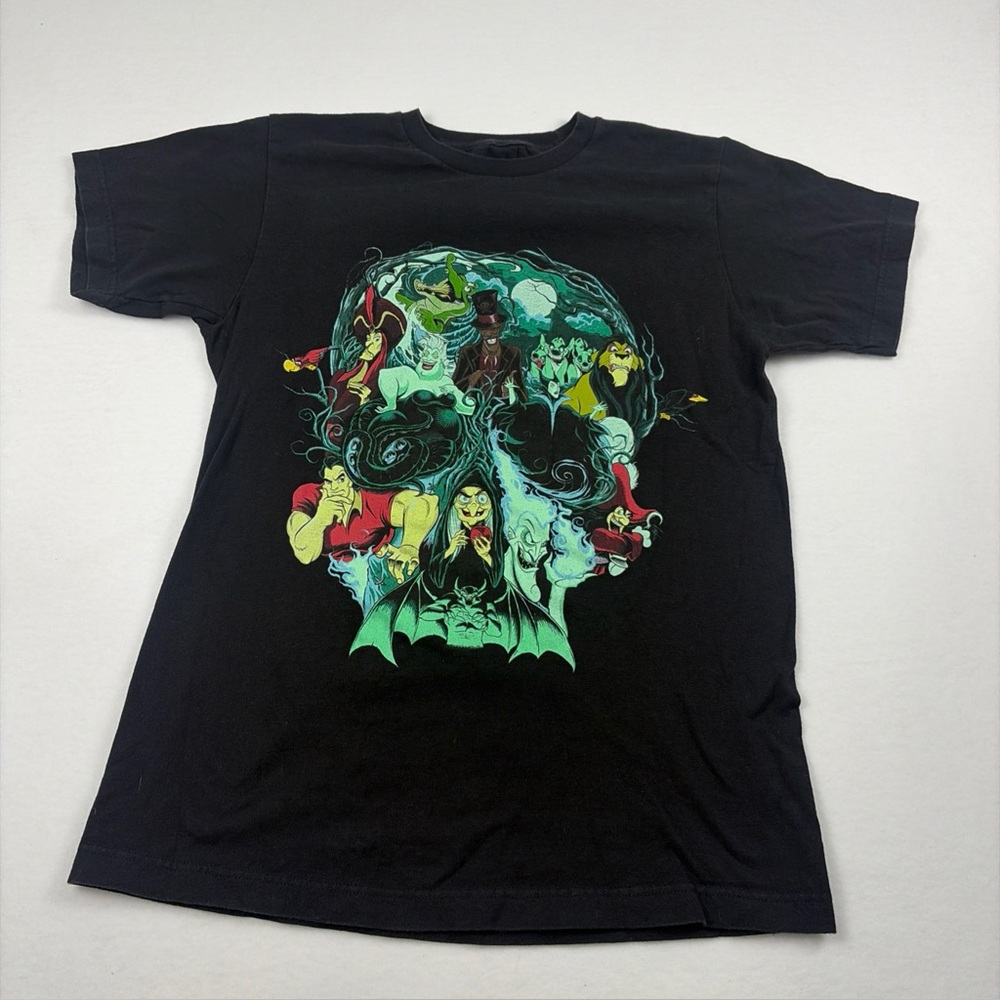 Disney Villains T Shirt Adult Medium Black Short Sleeve Graphic Tee Halloween